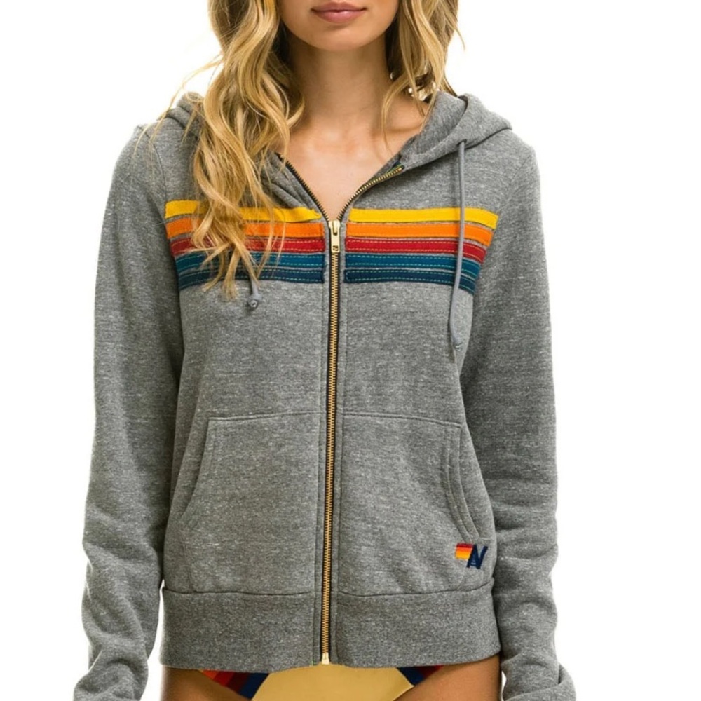 Aviator Nation Gray Boxy Hoodie with Relaxed Fit